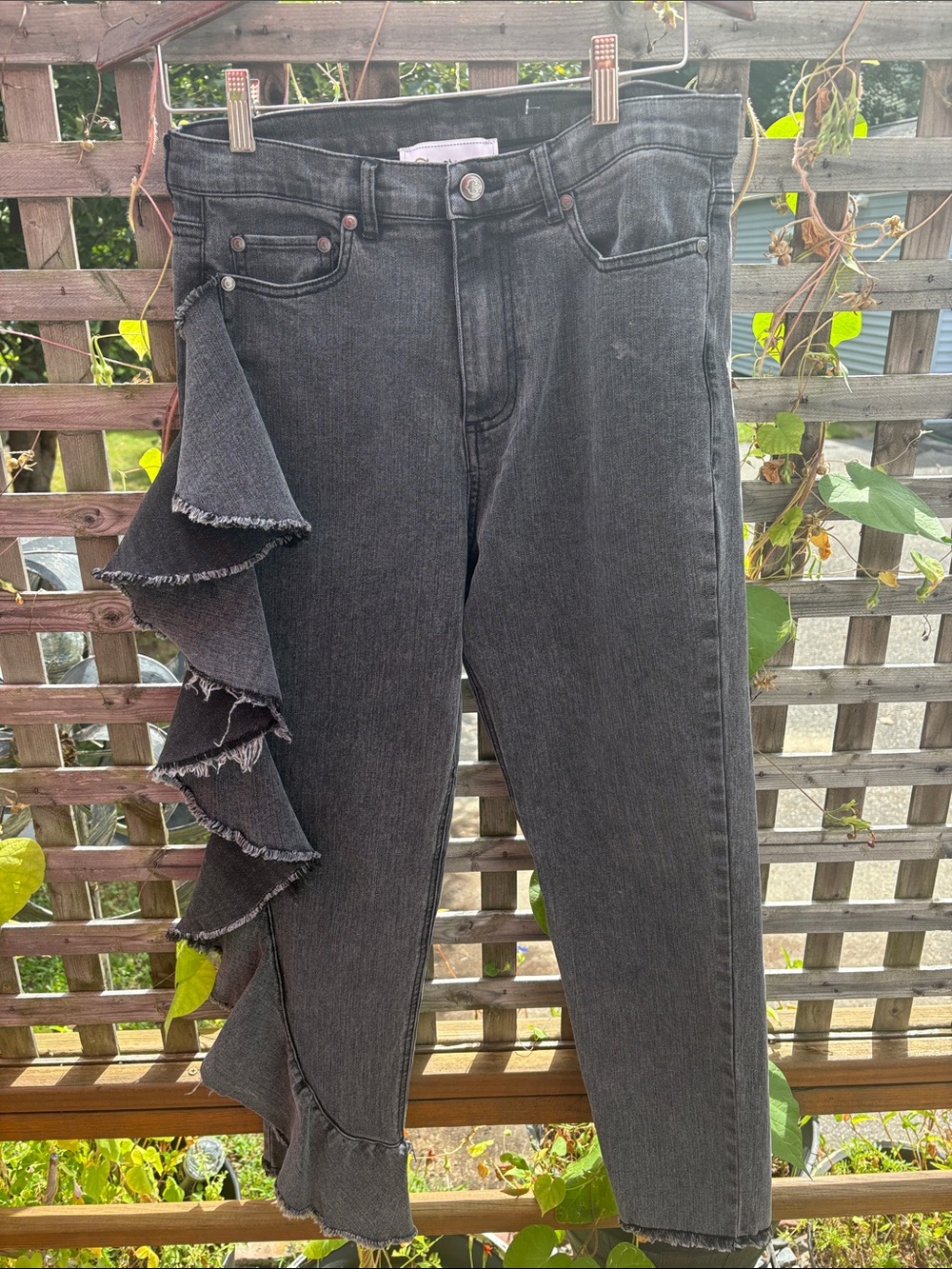 C Wonder Straight Leg Ruffle Jeans